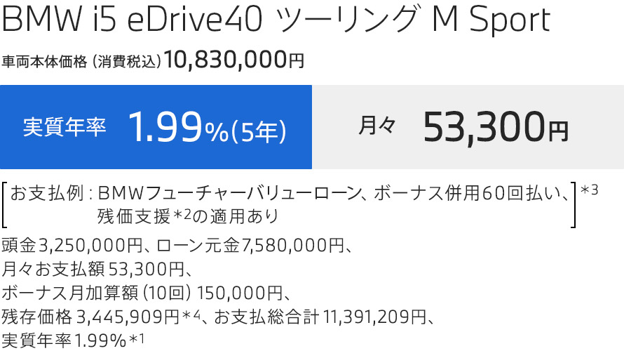 i5 TOURING 支払例